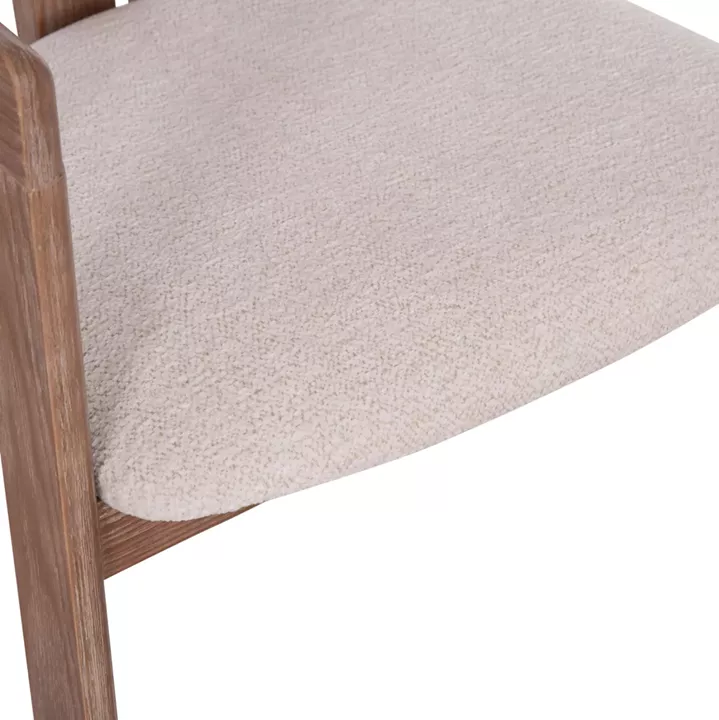DINING CHAIR KALL HM18247.01 BEIGE FABRIC--MATTE WHITEWASH PLYWOOD 56x45x73Hcm.