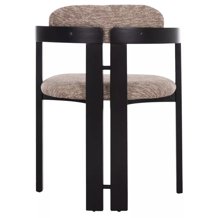 DINING CHAIR KALL HM18247.02 BROWN FABRIC--PLYWOOD IN BLACK 56x45x73Hcm.