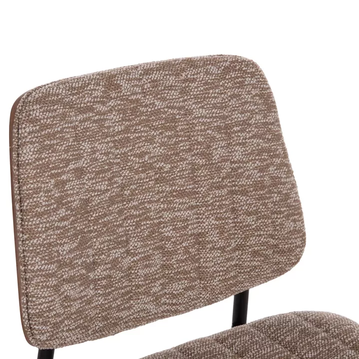DINING CHAIR CONTI HM9983.01 BLACK METAL--BROWN FABRIC 49x56x82Hcm.