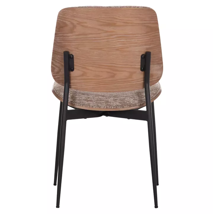DINING CHAIR CONTI HM9983.01 BLACK METAL--BROWN FABRIC 49x56x82Hcm.