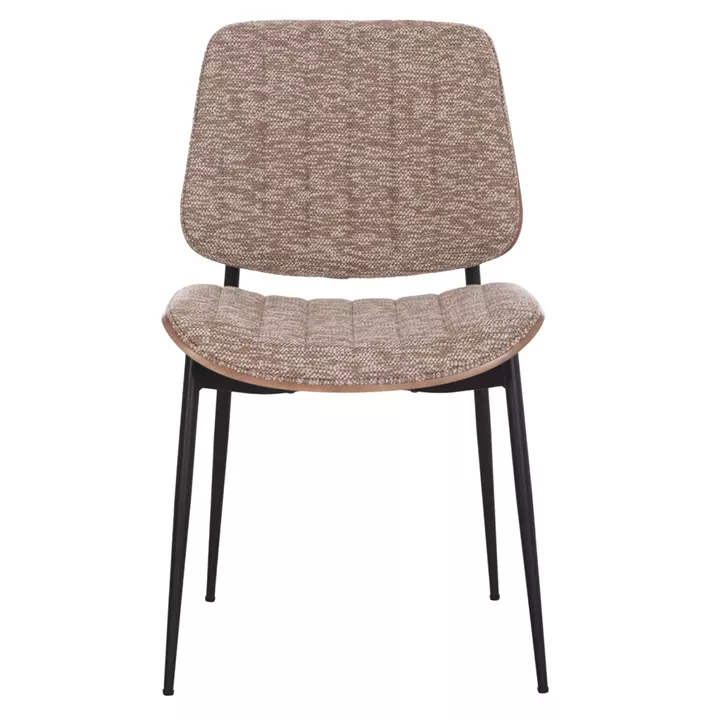 DINING CHAIR CONTI HM9983.01 BLACK METAL--BROWN FABRIC 49x56x82Hcm.