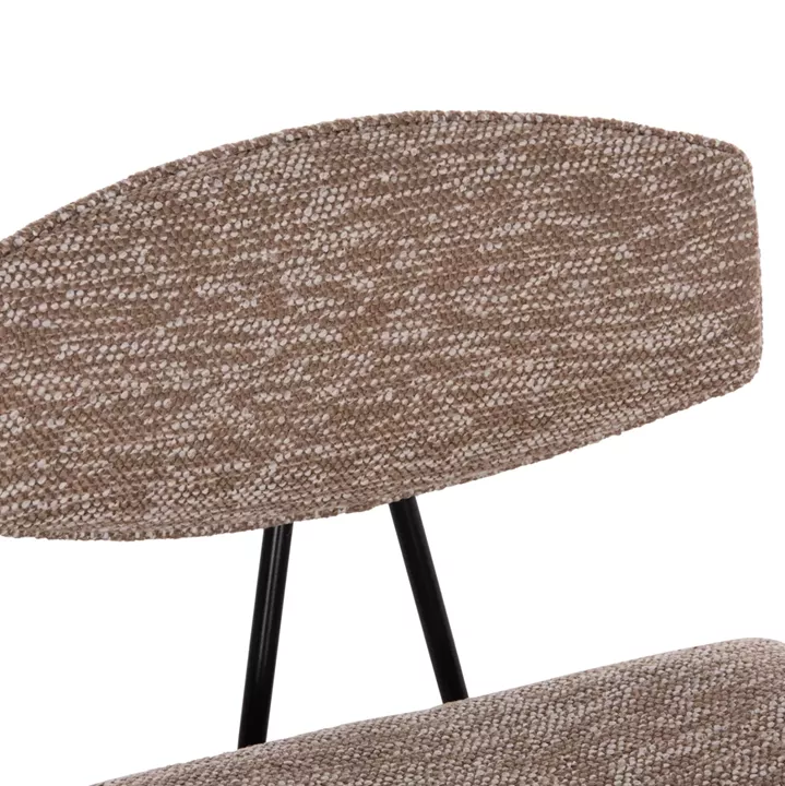 BAR STOOL MED.HEIGHT INOVER HM9984.01 PLYWOOD IN WHITEWASH--BROWN FABRIC 50x48x90Hcm.