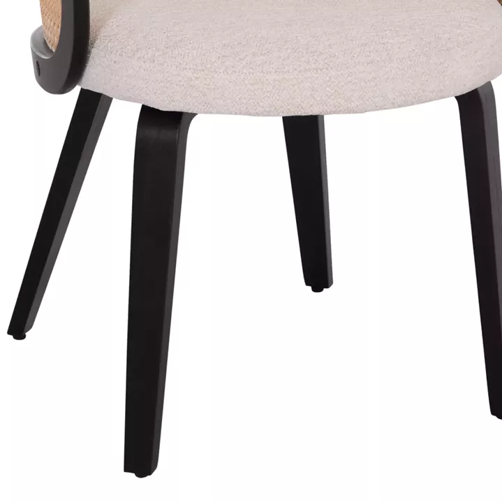 DINING CHAIR BECKER HM18246.02 PLYWOOD IN BLACK--ECRU FABRIC 54x62x79Hcm.