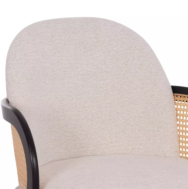 DINING CHAIR BECKER HM18246.02 PLYWOOD IN BLACK--ECRU FABRIC 54x62x79Hcm.