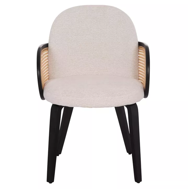 DINING CHAIR BECKER HM18246.02 PLYWOOD IN BLACK--ECRU FABRIC 54x62x79Hcm.