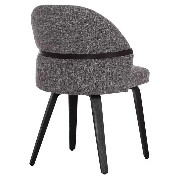 DINING CHAIR DEKKER HM18249.02 PLYWOOD IN BLACK--FABRIC IN GREY 50x60x80Hcm.