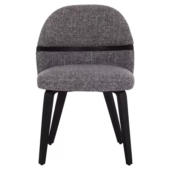 DINING CHAIR DEKKER HM18249.02 PLYWOOD IN BLACK--FABRIC IN GREY 50x60x80Hcm.
