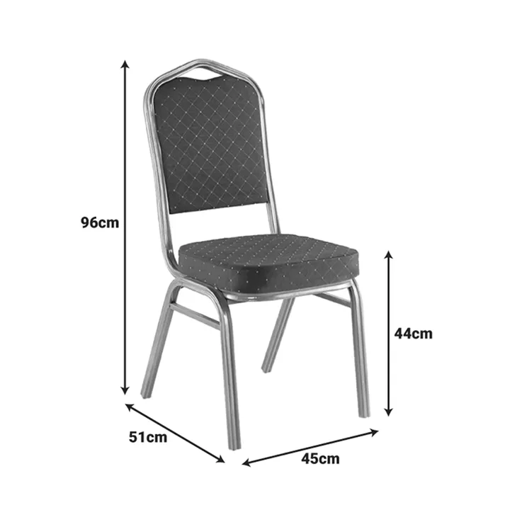 Hilton pakoworld stackable conference chair fabric blue-metal gold 45x51x96cm