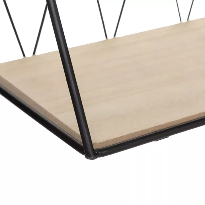 Wall shelf Anneza pakoworld metal-mdf in natural-black color 48x12x20cm