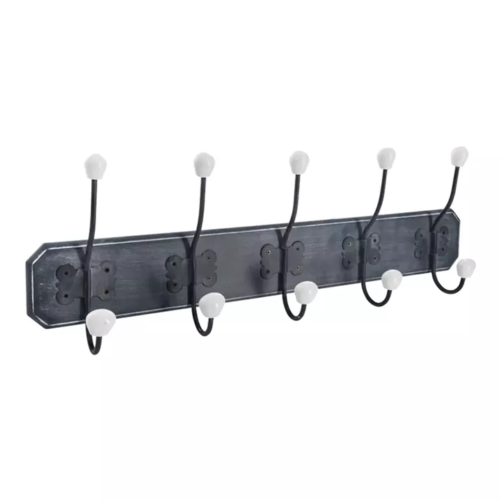 Coat hook Holden pakoworld mdf in antique black color 19.5x9x60.5cm