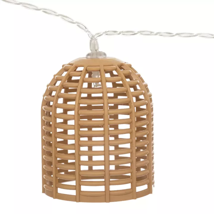 Deco garland with 10 led lights Dercie pakoworld in natural color 335x6.5x5.5cm