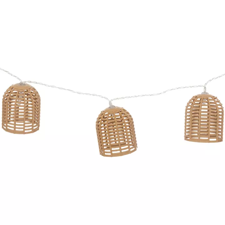 Deco garland with 10 led lights Dercie pakoworld in natural color 335x6.5x5.5cm