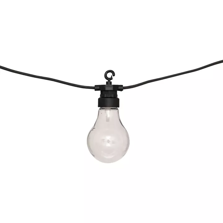 Deco garland with 10 led lights Karivan pakoworld in black color 490x12x6cm