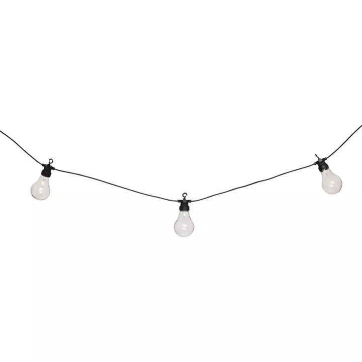 Deco garland with 10 led lights Karivan pakoworld in black color 490x12x6cm