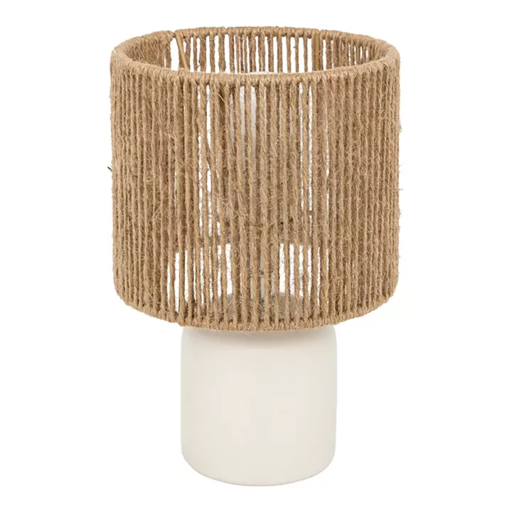 Table lamp Leyda pakoworld ceramic in white-natural color D16x24cm