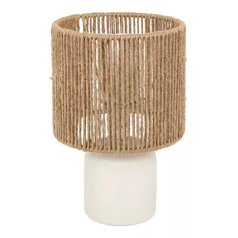 Επιτραπέζιο φωτιστικό Leyda pakoworld κεραμικό σε λευκή-φυσική απόχρωση Φ16x24εκ