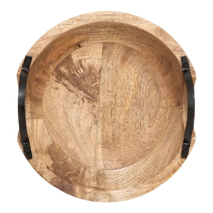 Deco tray Evria pakoworld mango wood in natural color 30x30x8cm