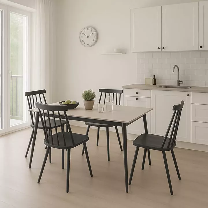 Aurora I-Gustas pakoworld dining table set of 5 sintered stone-black 120x60x75cm