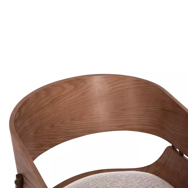 DINING ARMCHAIR KRILL HM18254.01 PLYWOOD IN WHITEWASH--META LEGS IN COPPER COLOR 55.5x55x72Hcm.