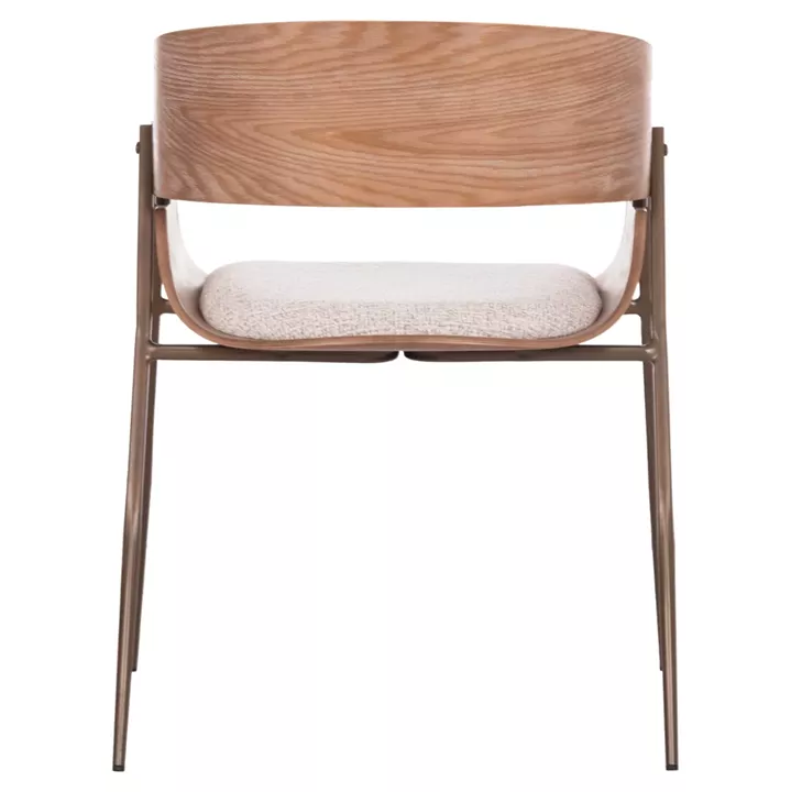 DINING ARMCHAIR KRILL HM18254.01 PLYWOOD IN WHITEWASH--META LEGS IN COPPER COLOR 55.5x55x72Hcm.