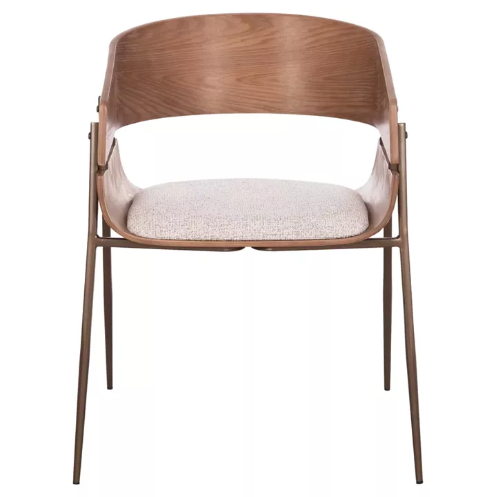 DINING ARMCHAIR KRILL HM18254.01 PLYWOOD IN WHITEWASH--META LEGS IN COPPER COLOR 55.5x55x72Hcm.