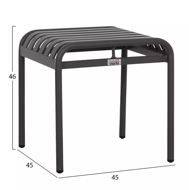 ALUMINUM STOOL RACHEL HM6340.01 GREY COLOR 45x45x46Hcm.