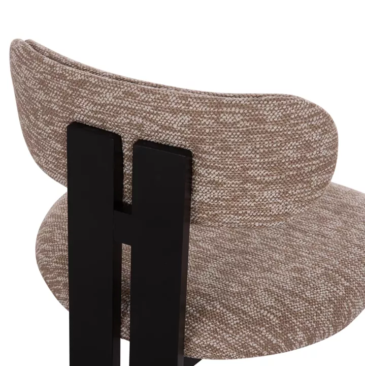 ΚΑΡΕΚΛΑ ΤΡΑΠΕΖΑΡΙΑΣ KARVO HM18252.03 ΚΑΦΕ ΥΦΑΣΜΑ--ΞΥΛΟ ΣΕ ΜΑΥΡΟ 57x50x78,5Υεκ.