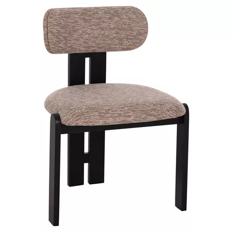 ΚΑΡΕΚΛΑ ΤΡΑΠΕΖΑΡΙΑΣ KARVO HM18252.03 ΚΑΦΕ ΥΦΑΣΜΑ--ΞΥΛΟ ΣΕ ΜΑΥΡΟ 57x50x78,5Υεκ.