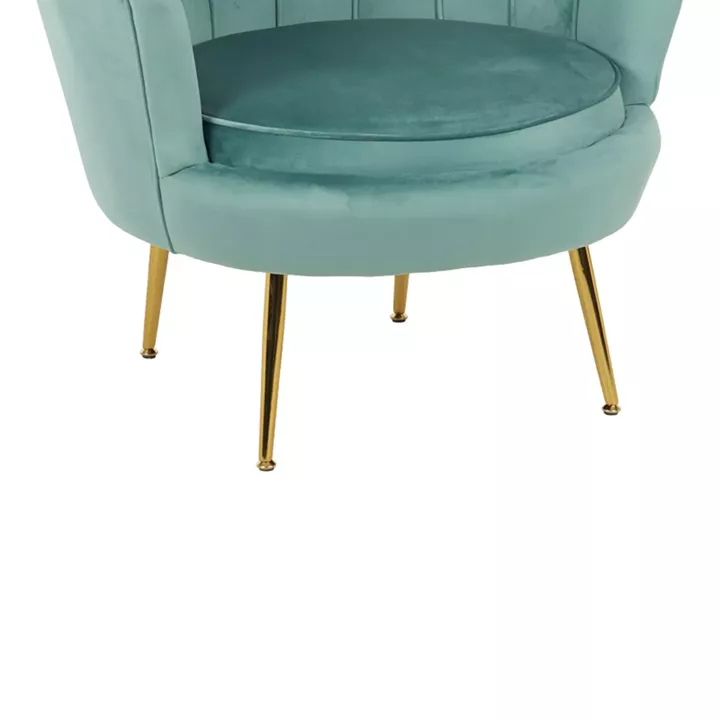 Daimon pakoworld velvet armchair in pistachio shade 79x74x78cm