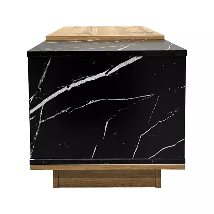 Coffee table Fetix pakoworld in black marble-sonoma shade 90x45x45cm
