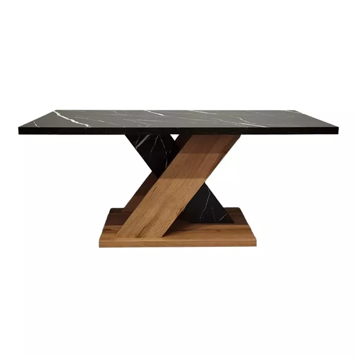 Solange pakoworld coffee table in sonoma with black marble look 110x55x47.5cm
