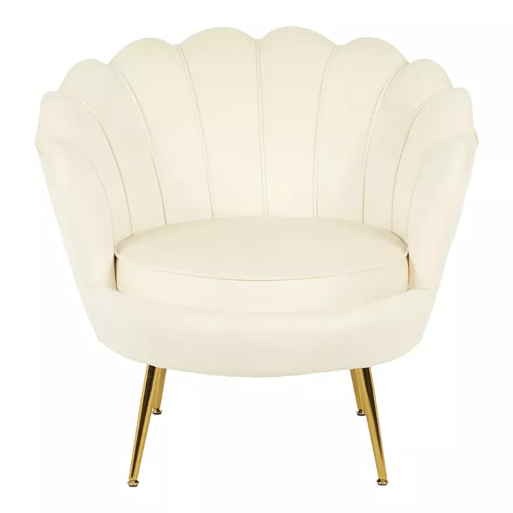 Daimon pakoworld velvet armchair in white shade 79x74x78cm