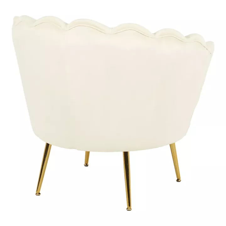 Daimon pakoworld velvet armchair in white shade 79x74x78cm