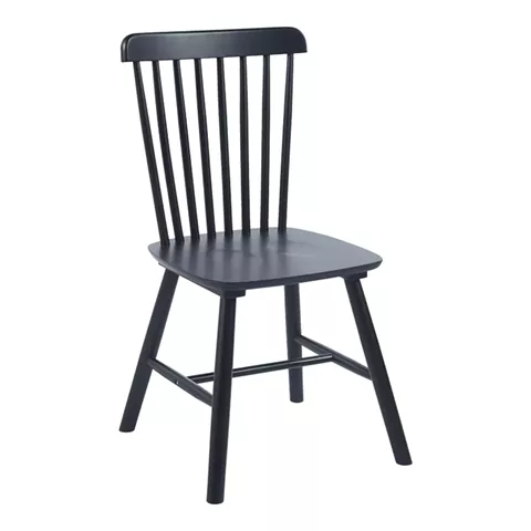 Melia pakoworld rubberwood chair in black shade 45x51x87cm