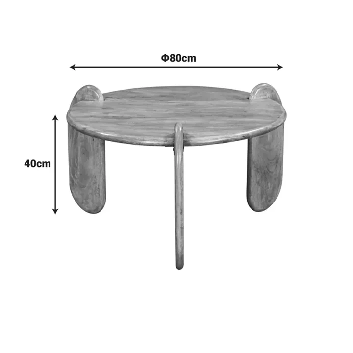 Coffee table Earten pakoworld solid acacia wood in natural color D80x40cm
