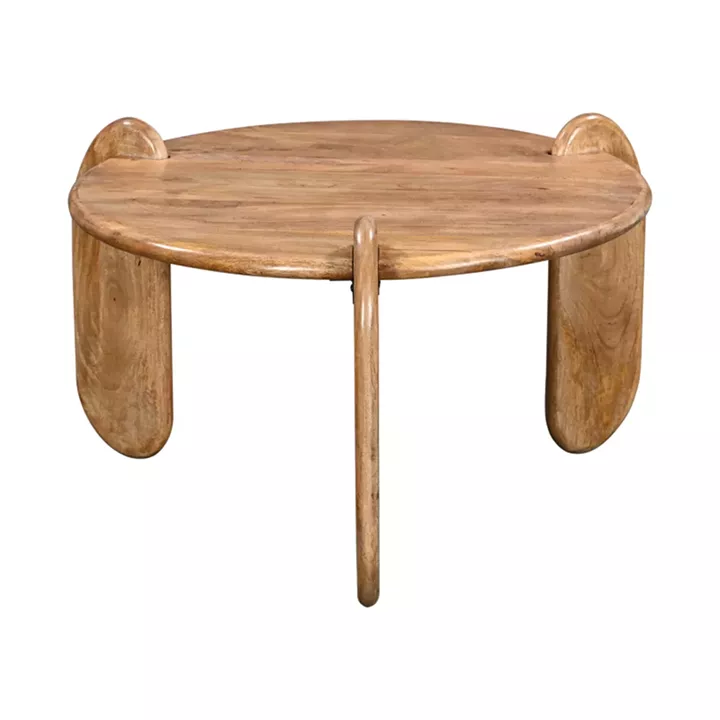 Coffee table Earten pakoworld solid acacia wood in natural color D80x40cm