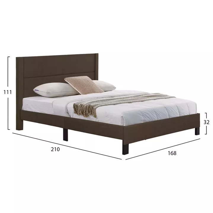 BED TRILLOP HM666.13 BROWN FABRIC- 160x200cm. MATTRESS