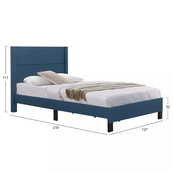 BED TRILLOP HM667.14 BLUE FABRIC--FOR SINGLE SIZE MATTRESS 120X200cm