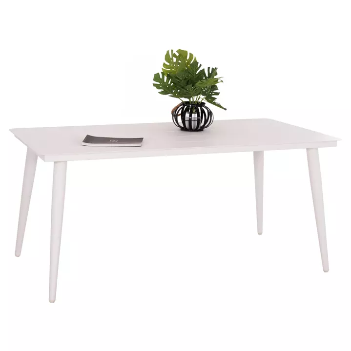 ALUMINUM DINING TABLE RECTANGULAR HIGER HM6291.02 WHITE 160x90x78Hcm.