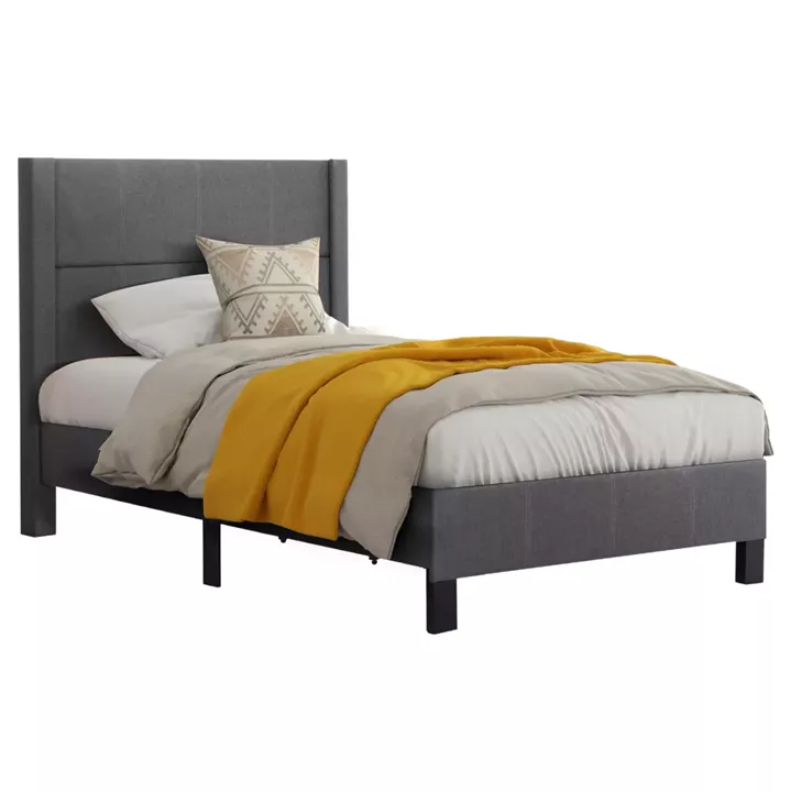 BED TRILLOP HM667.12 GREY FABRIC--FOR SINGLE SIZE MATTRESS 120X200cm