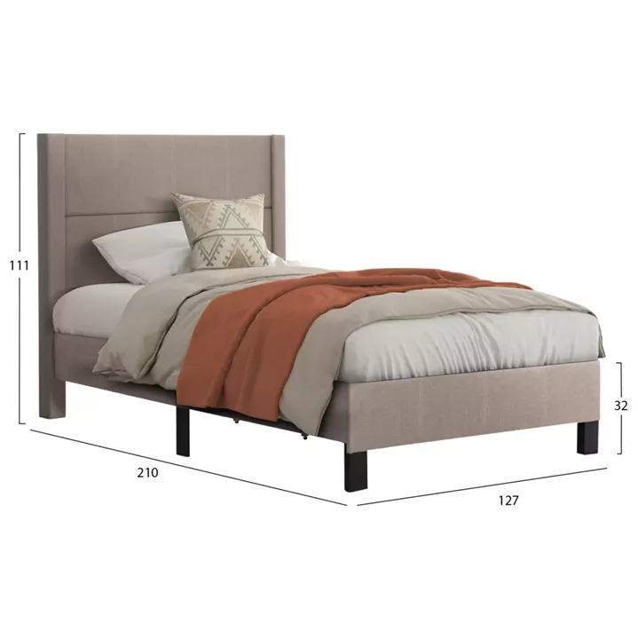 BED TRILLOP HM667.15 BEIGE FABRIC--FOR SINGLE SIZE MATTRESS 120X200cm