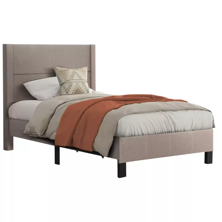 BED TRILLOP HM667.15 BEIGE FABRIC--FOR SINGLE SIZE MATTRESS 120X200cm