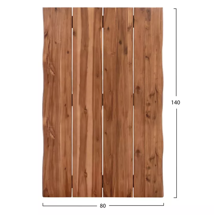 TABLETOP RECTANGULAR HM6301.01 SOLID ACACIA WOOD IN NATURAL COLOR--140x80x3.5 (thickness)cm.