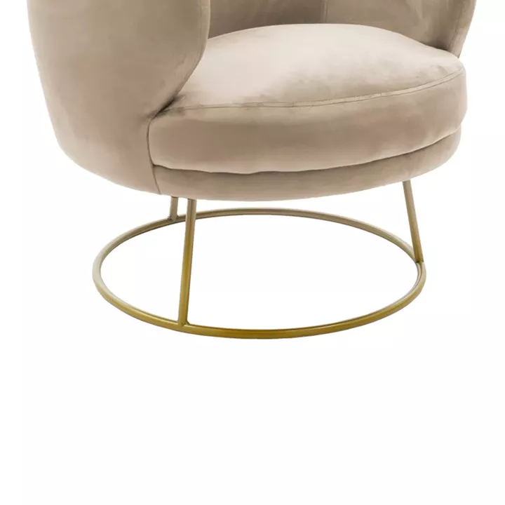 Armchair Rony pakoworld velvet beige 78x75x82cm