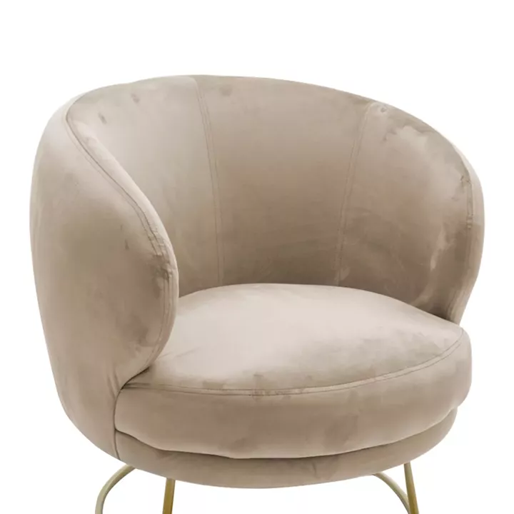 Armchair Rony pakoworld velvet beige 78x75x82cm