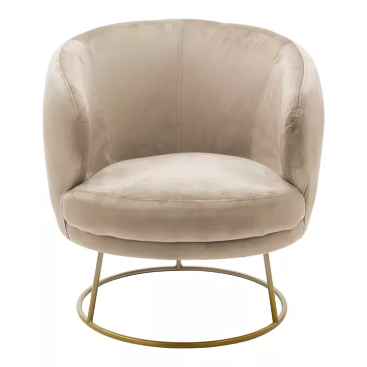 Armchair Rony pakoworld velvet beige 78x75x82cm