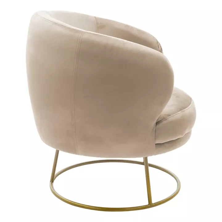 Armchair Rony pakoworld velvet beige 78x75x82cm