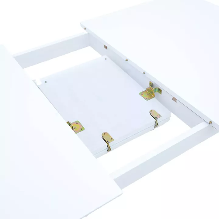 Mabor-York pakoworld set 5 pieces extendable dining table, white wood, 120-150x80x73.8cm