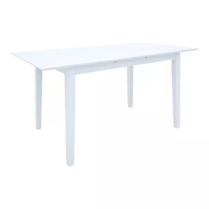 Mabor-York pakoworld set 5 pieces extendable dining table, white wood, 120-150x80x73.8cm