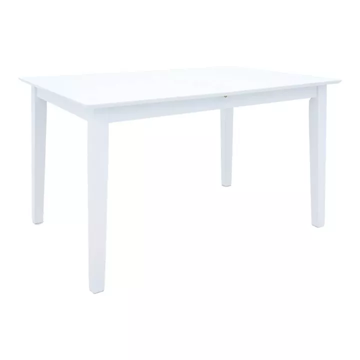 Mabor-York pakoworld set 5 pieces extendable dining table, white wood, 120-150x80x73.8cm